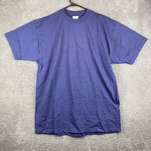 Discus XL Extra Large Blue T-Shirt Mens Short Sleeve Crew Neck Casual Top‎
